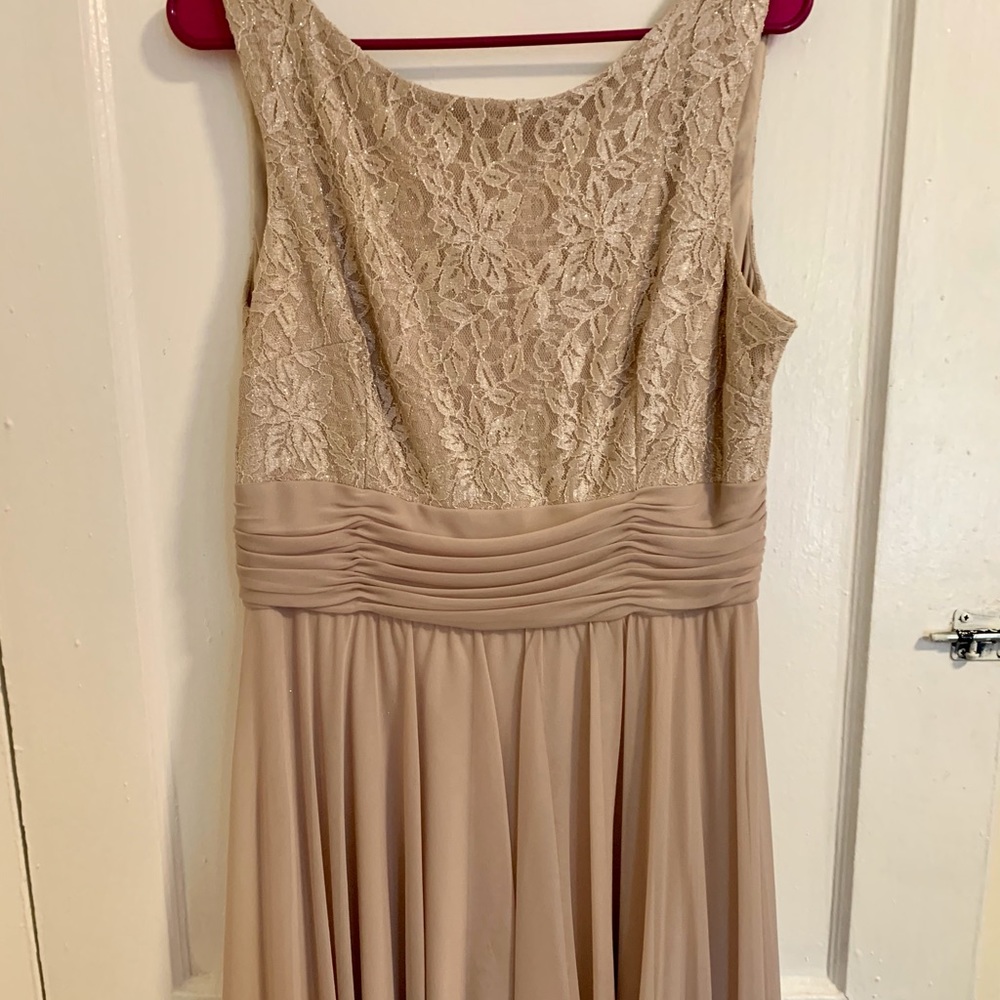 Cream knee length dress size 14